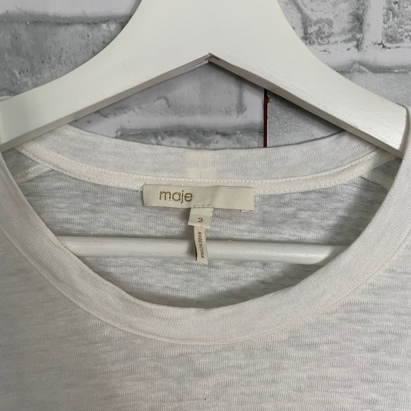 Maje Tina Peacock Embroidery Shirt In White Size 2 - Picture 6 of 7